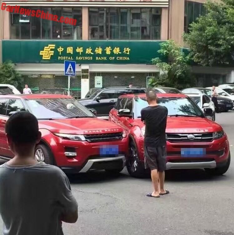 ДТП с клоном: в Китае Range Rover врезался в свою подделку