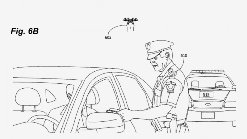 Квадрокоптер на плече полицейского. Amazon запатентовал дрона-напарника