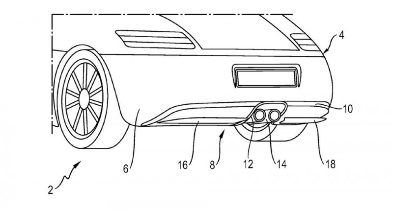 Porsche запатентовал нижнее аэродинамическое крыло, интегрированное в бампер