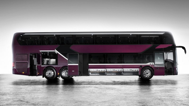 Двухэтажный автобус с аэродинамикой как у Bugatti Chiron