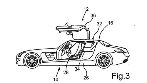 Mercedes патентует двери для «крылатого» четырехдверного SLS [фото]
