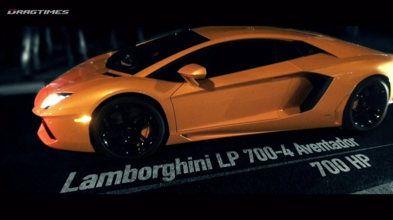 Первый драг в России между Lamborghini Aventador и Nissan GT-R [видео]