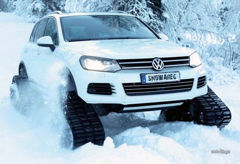 Шведы превратили Volkswagen Touareg в гусеничный снегоход