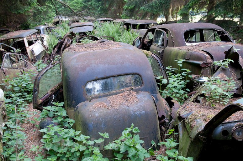 Заброшенное кладбище автомобилей в Бельгии [фото]