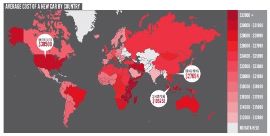 Инфографика: стоимость владения автомобилем в мире