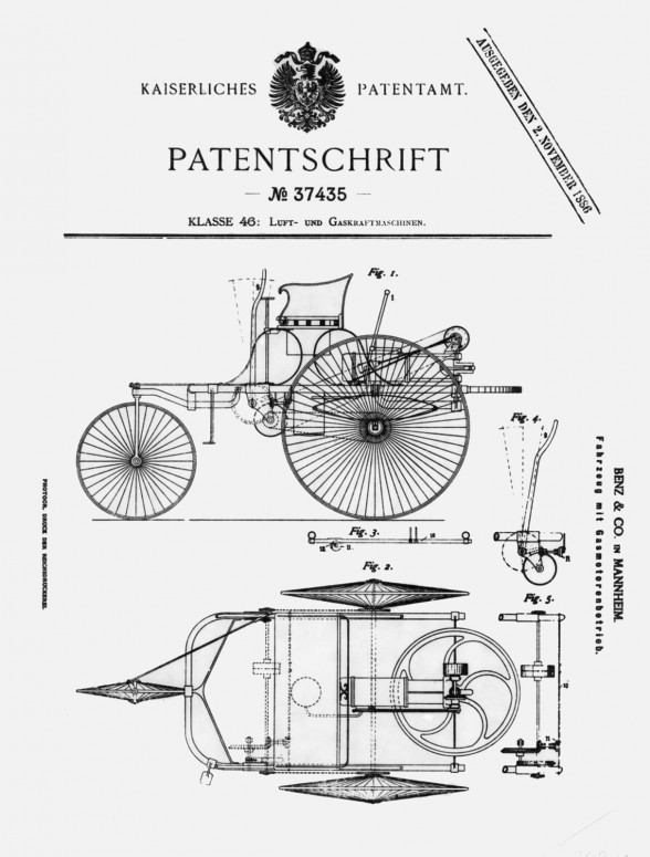 130 лет назад Карл Бенц запатентовал первый автомобиль