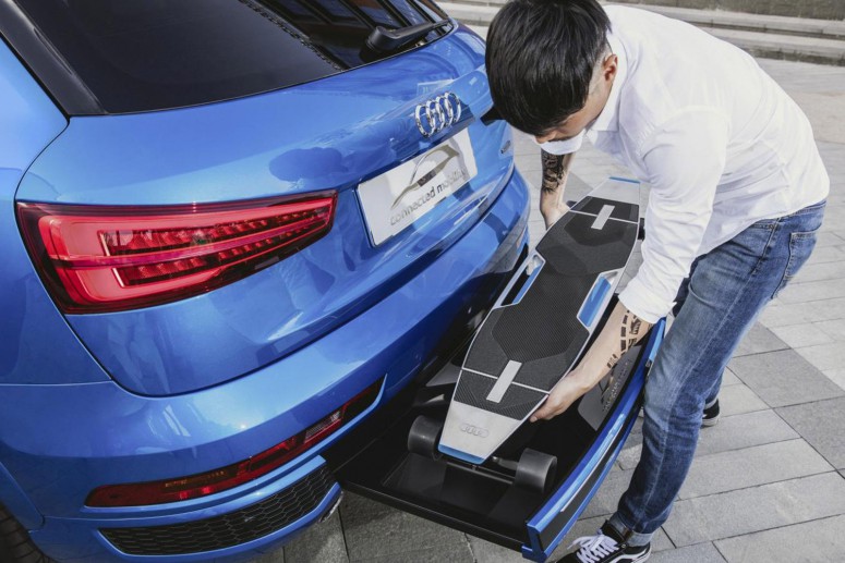 Концепт Audi Q3 Connected Mobility предлагает встроенный электроскейтборд