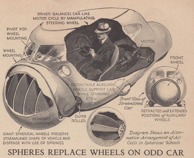 Это авто будущего из 1935-го имело огромные сферы вместо колес
