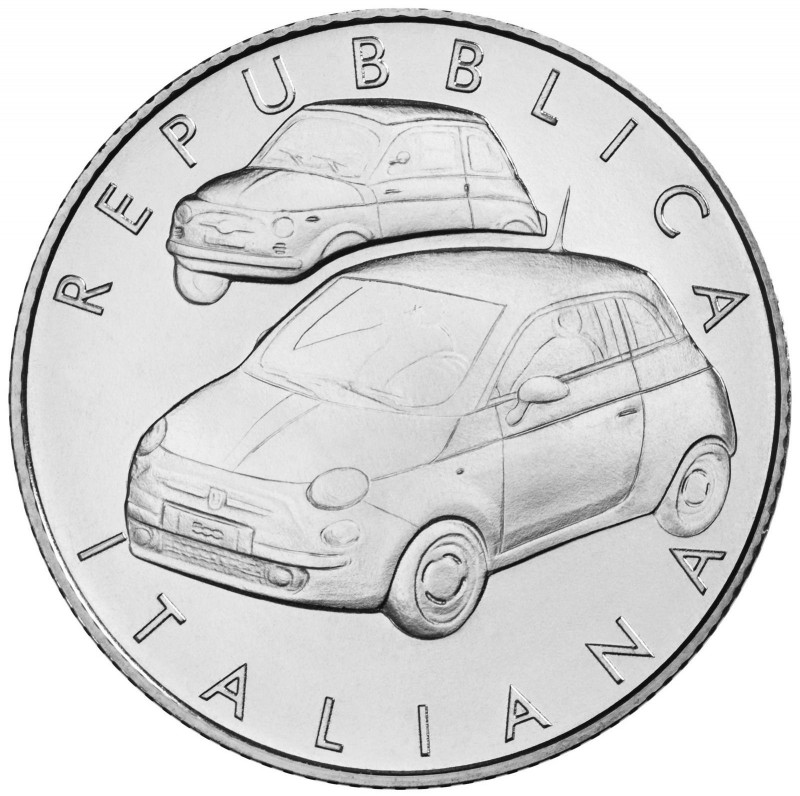 Орел или решка: Fiat 500 запечатлен на серебряной монете с двух сторон