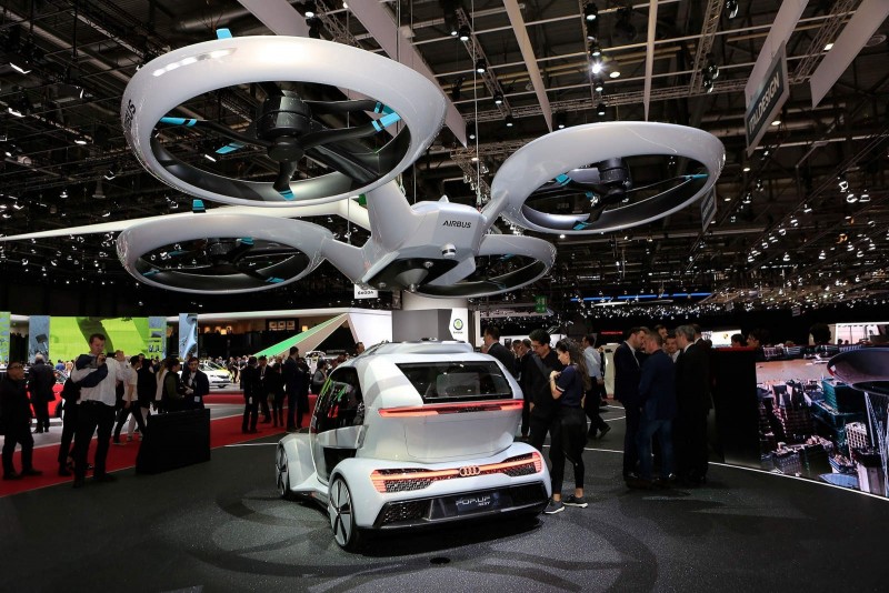 Женева 2018: Audi с помощью Airbus и Italdesign придумала летающий автомобиль