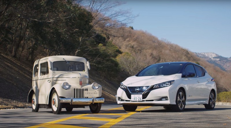 Nissan сравнивает свой первый 70-летний электрокар с Leaf [видео]