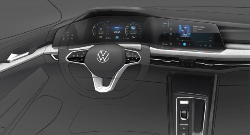 2020 VW Golf Mk8 показал цифровой интерьер