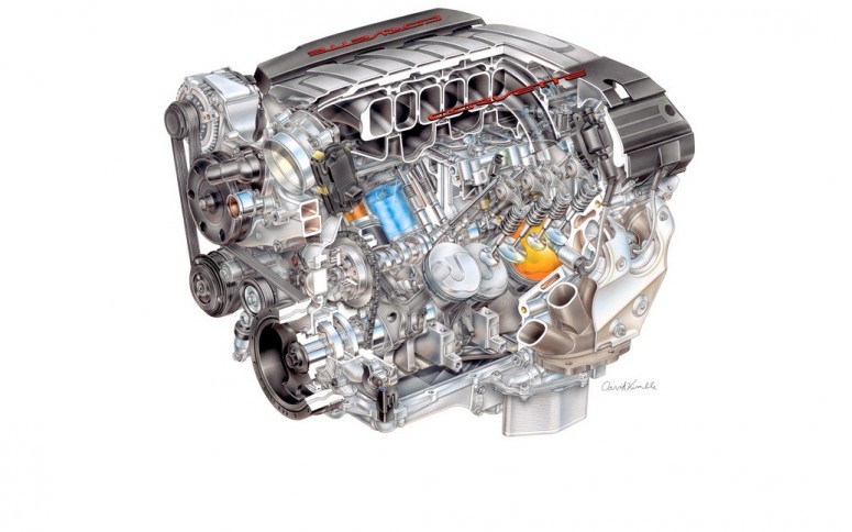 Chevrolet показало двигатель для будущих 2014 Corvette [видео]