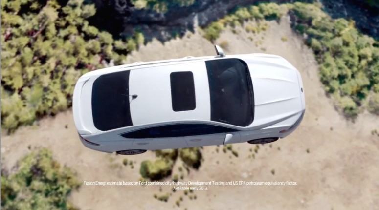 Как снимают рекламу с полетами машин: Ford Fusion 2013 [видео]