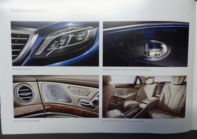 В Сеть попала рекламная брошюра Mercedes-Benz S-class 2014