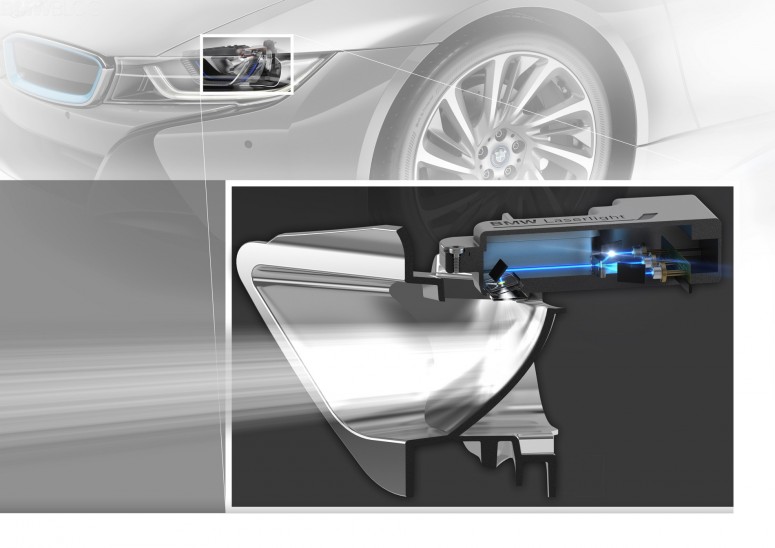 BMW i8 станет первым серийным автомобилем с лазерными фарами